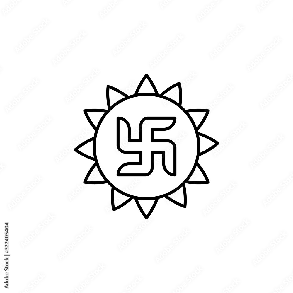Swastika, Diwali icon. Simple line, outline vector religion icons for ui and ux, website or mobile application Swastika, Diwali icon. Simple line, outline vector religion icons for ui and ux, website or mobile application