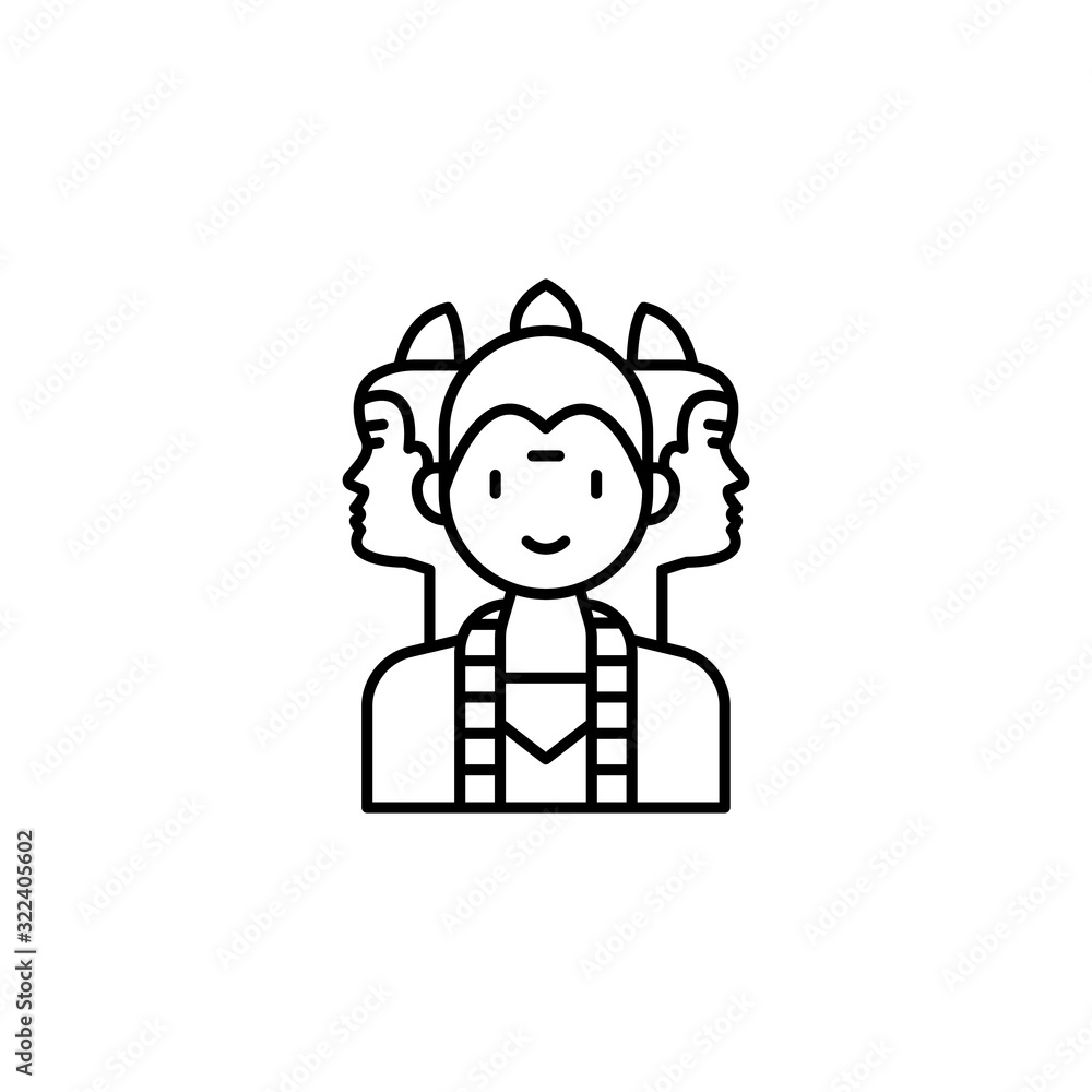 Brahma, God, Hindu God icon. Simple line, outline vector religion icons for ui and ux, website or mobile application