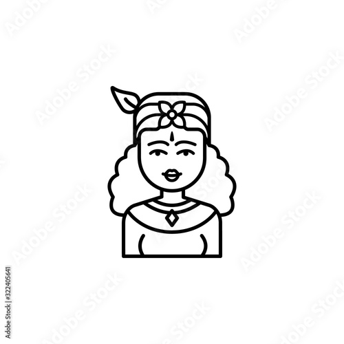 Krishna, Hindu God icon. Simple line, outline vector religion icons for ui and ux, website or mobile application