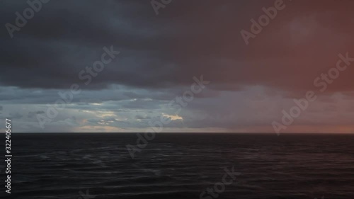 Sunset with clouds pacific Ocean