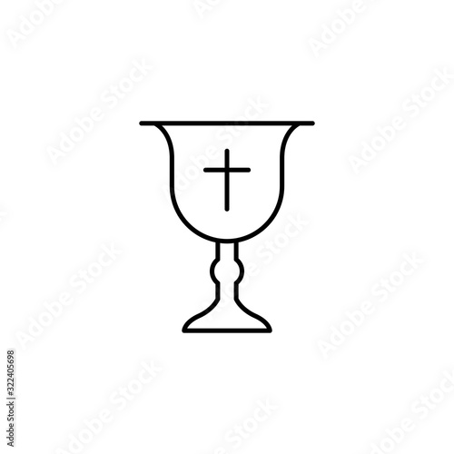 Fototapeta Naklejka Na Ścianę i Meble -  Christian Chalice, Christianity icon. Simple line, outline vector religion icons for ui and ux, website or mobile application