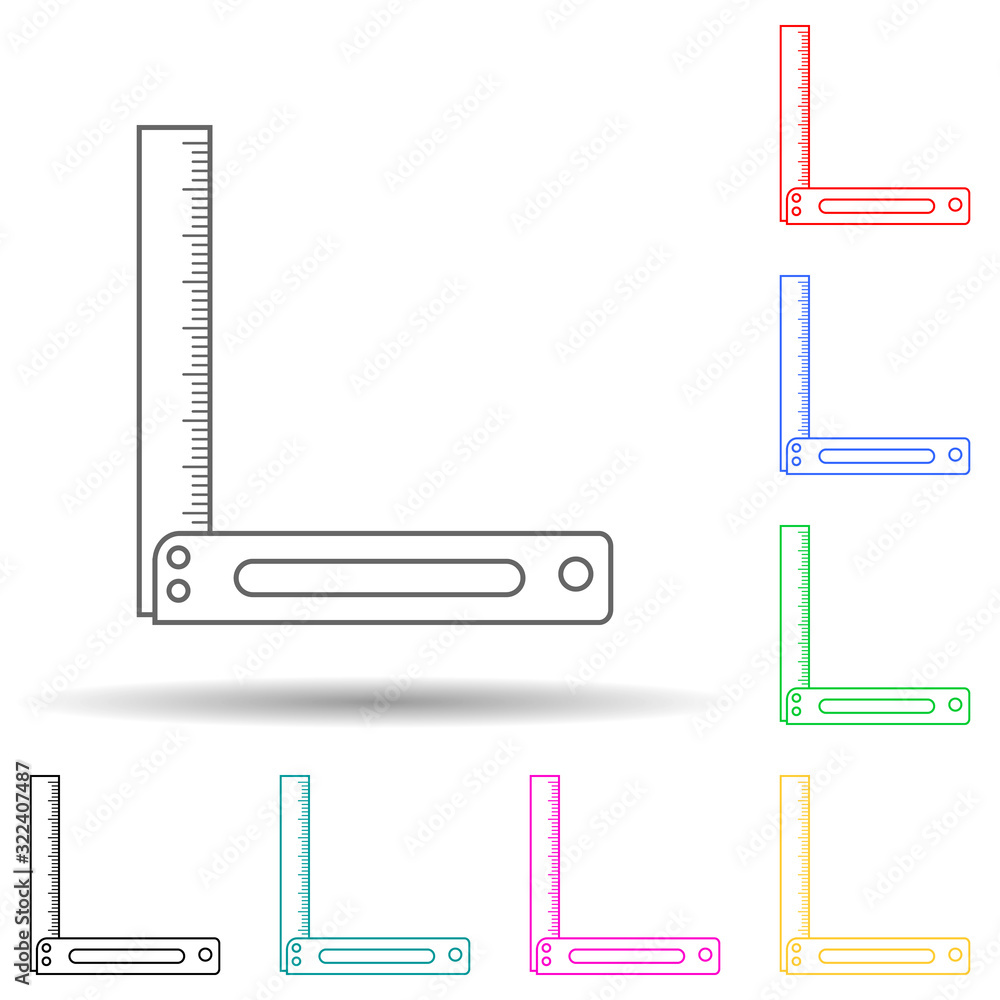 building line multi color style icon. Simple thin line, outline vector of home repair tool icons for ui and ux, website or mobile application