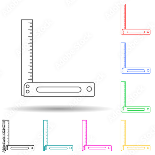 building line multi color style icon. Simple thin line, outline vector of home repair tool icons for ui and ux, website or mobile application