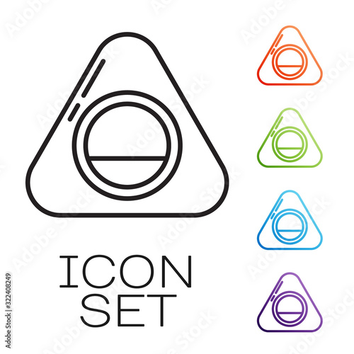 Black line Pet bed icon isolated on white background. Set icons colorful. Vector Illustration