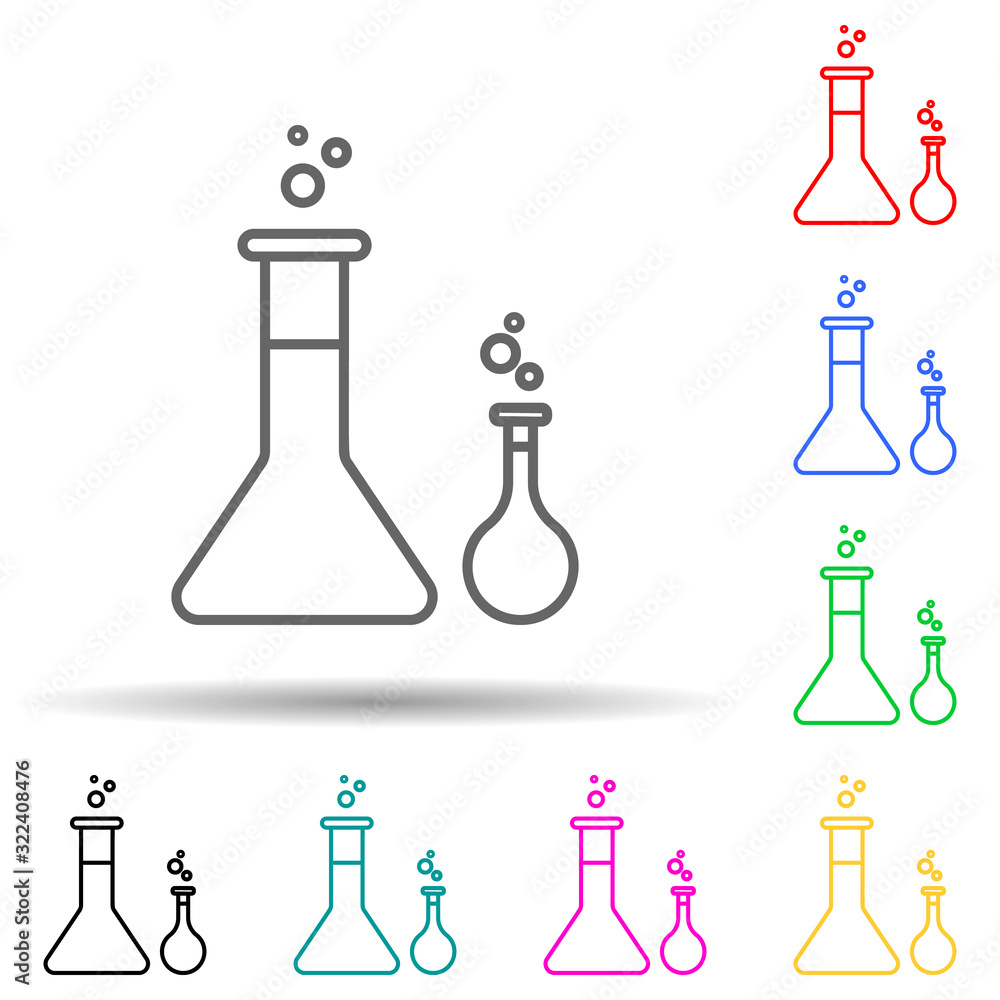 chemicals multi color style icon. Simple thin line, outline vector of hospital icons for ui and ux, website or mobile application chemicals multi color style icon. Simple thin line, outline vector of hospital icons for ui and ux, website or mobile application