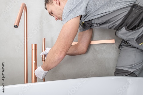Canvas-taulu Bathroom Bathtub Installation