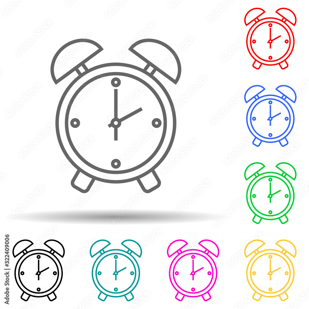 Fototapeta premium alarm clock multi color style icon. Simple thin line, outline vector of hotel icons for ui and ux, website or mobile application