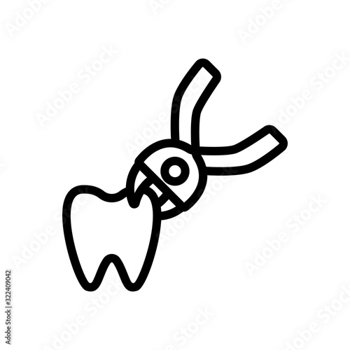 toothache icon vector. Thin line sign. Isolated contour symbol illustration