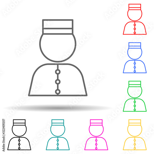doorman multi color style icon. Simple thin line, outline vector of hotel icons for ui and ux, website or mobile application