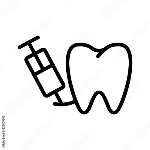 toothache icon vector. Thin line sign. Isolated contour symbol illustration
