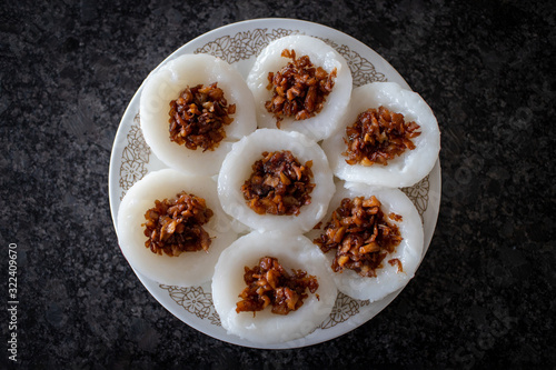Popular Singapore Breakfast Chwee Kueh Steamed Rice Cake With Preserved Radish © ronniechua