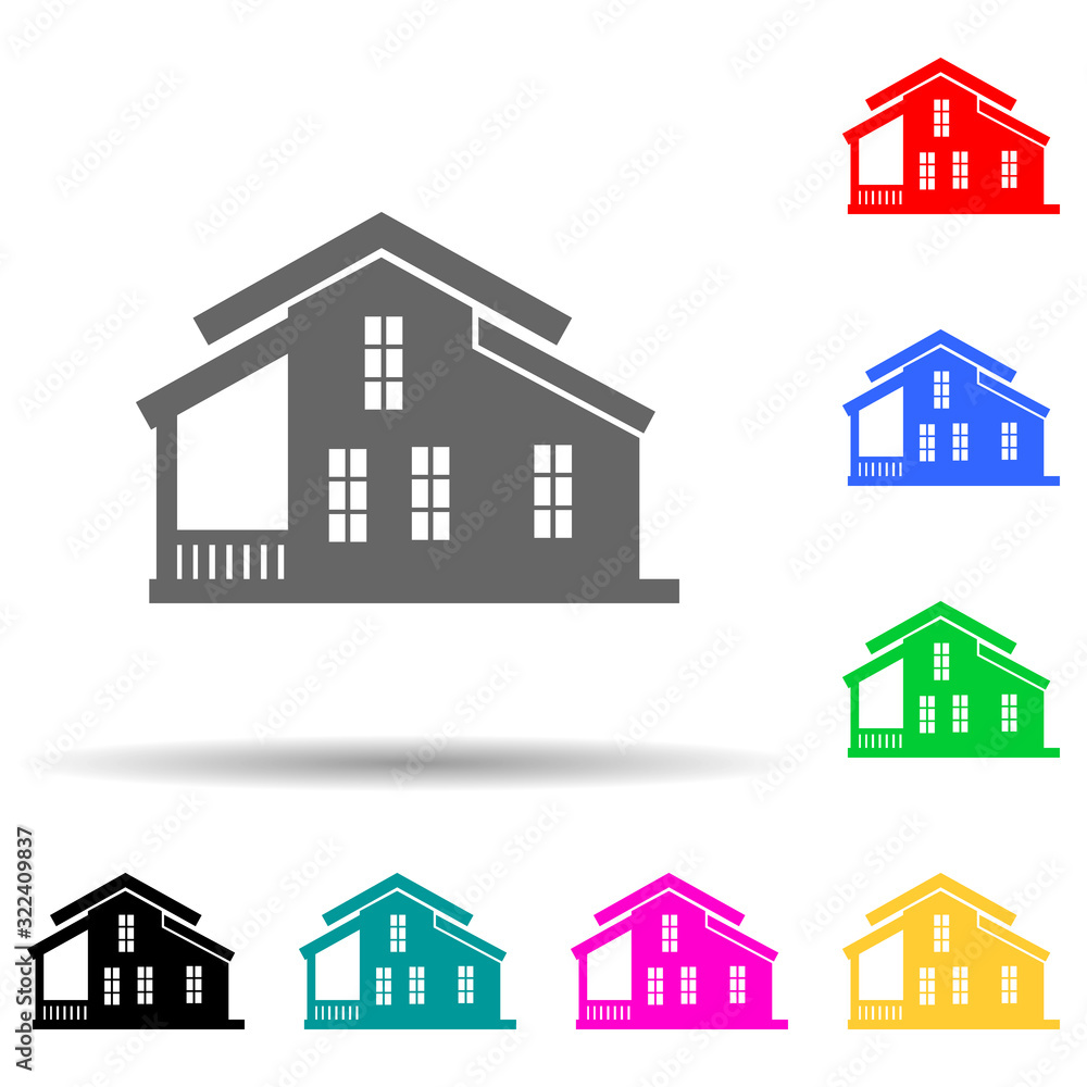 country house multi color style icon. Simple glyph, flat vector of house icons for ui and ux, website or mobile application