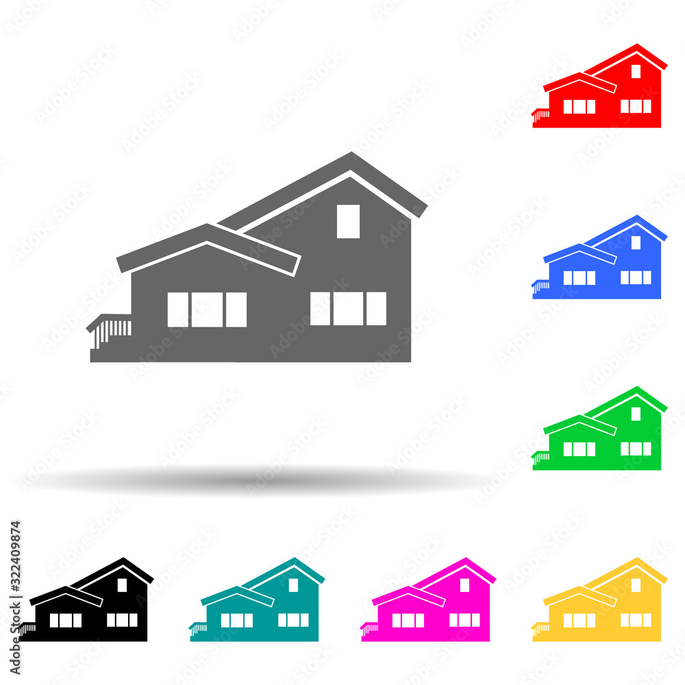 house multi color style icon. Simple glyph, flat vector of house icons for ui and ux, website or mobile application house multi color style icon. Simple glyph, flat vector of house icons for ui and ux, website or mobile application