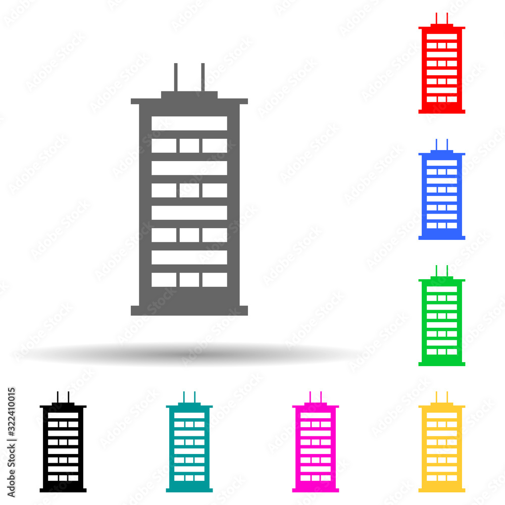 high-rise buildings multi color style icon. Simple glyph, flat vector of house icons for ui and ux, website or mobile application