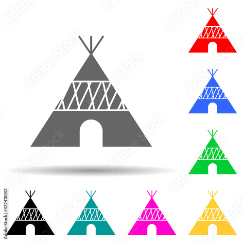 wigwam multi color style icon. Simple glyph, flat vector of house icons for ui and ux, website or mobile application