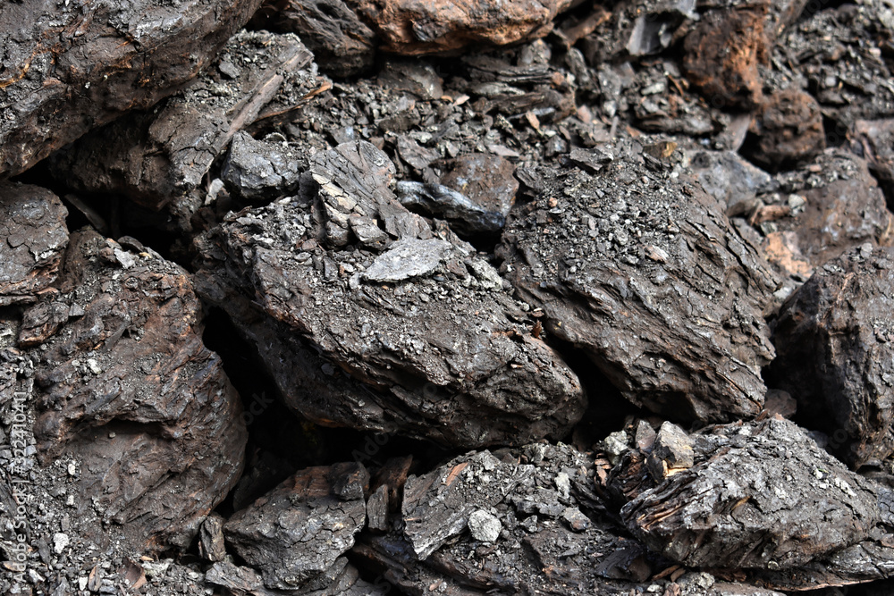 A stack of dry lignite coal ready for heating A stack of dry lignite coal ready for heating