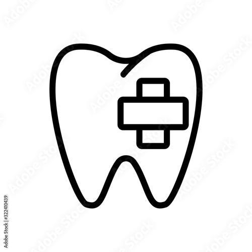 toothache icon vector. Thin line sign. Isolated contour symbol illustration