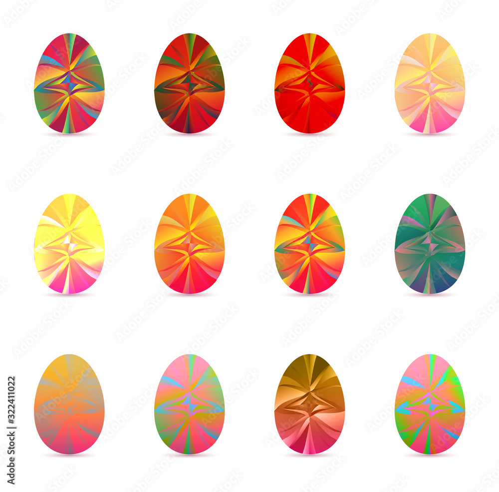 Isolated easter egg on a white background set Isolated easter egg on a white background set