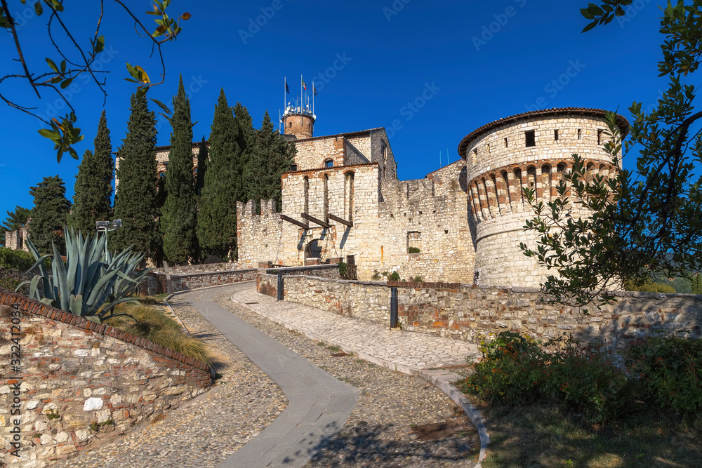 Medieval castle with crenellated tower