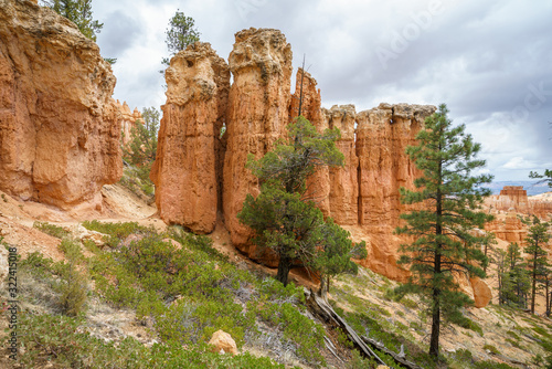 hiking the peek-a-boo loop in bryce canyon in utah in the usa