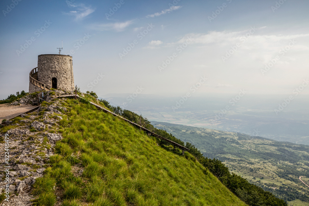 Observation tower on Vojak summit, Ucka Nature Park, Istria, Croatia Observation tower on Vojak summit, Ucka Nature Park, Istria, Croatia