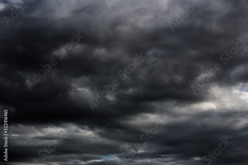 Close-up of some black clouds in the sky