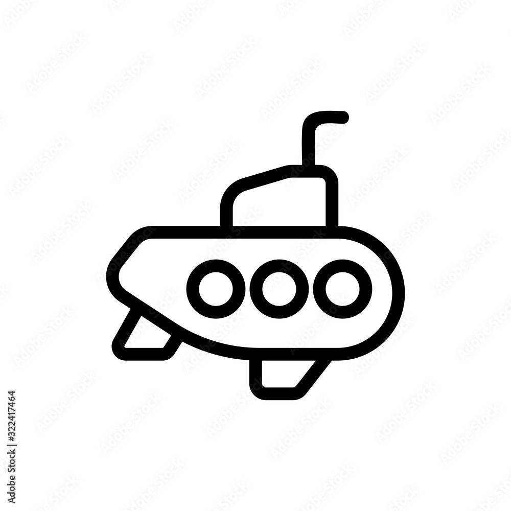 Periscope submarine icon vector. Thin line sign. Isolated contour symbol illustration Periscope submarine icon vector. Thin line sign. Isolated contour symbol illustration