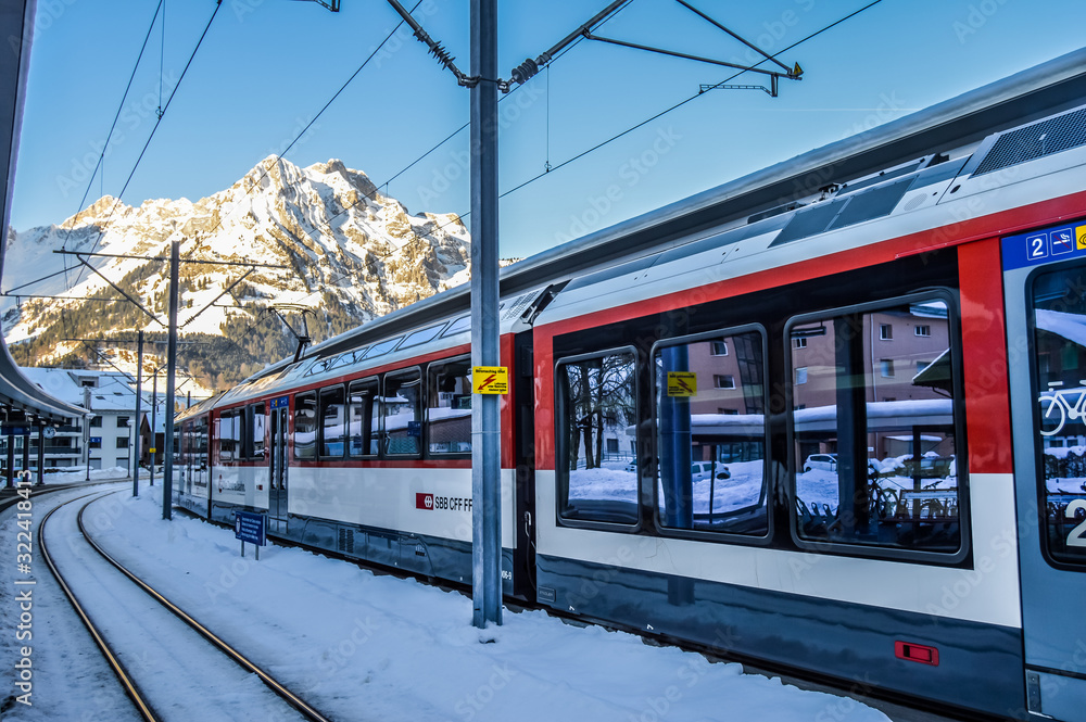 Mount Titlis snowy landscape in swiss Switzerland