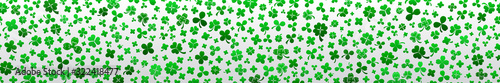 Banner on St. Patrick s Day made of clover leaves in green colors with seamless horizontal repetition