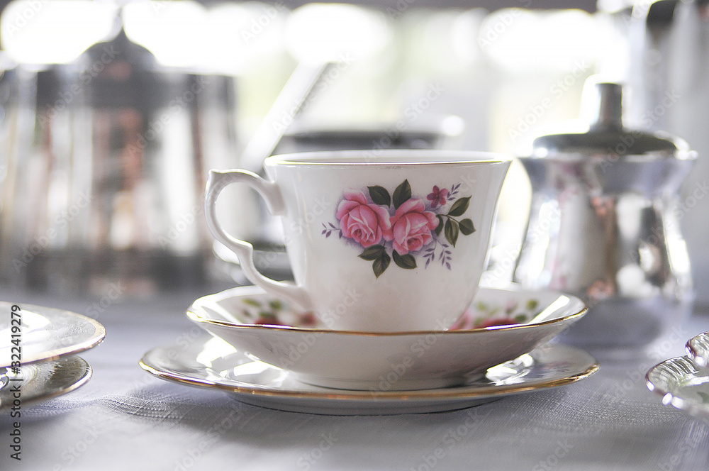 Fototapeta premium Cup of tea, High tea, Tea Party, Vintage, Elegant