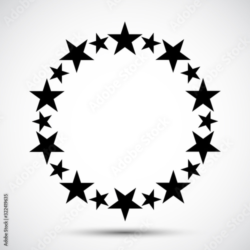 Star in circle icon Symbol on White Background
