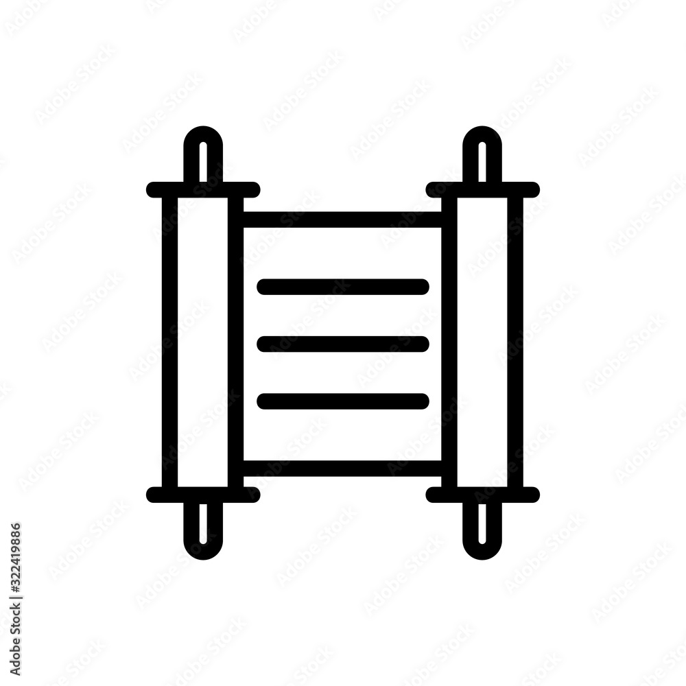parchment paper scroll icon vector. Thin line sign. Isolated contour symbol illustration parchment paper scroll icon vector. Thin line sign. Isolated contour symbol illustration