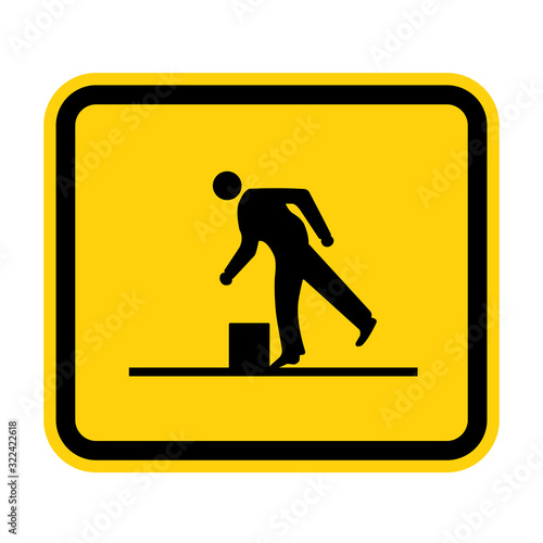 Beware Obstacles Symbol Isolate On White Background,Vector Illustration EPS.10