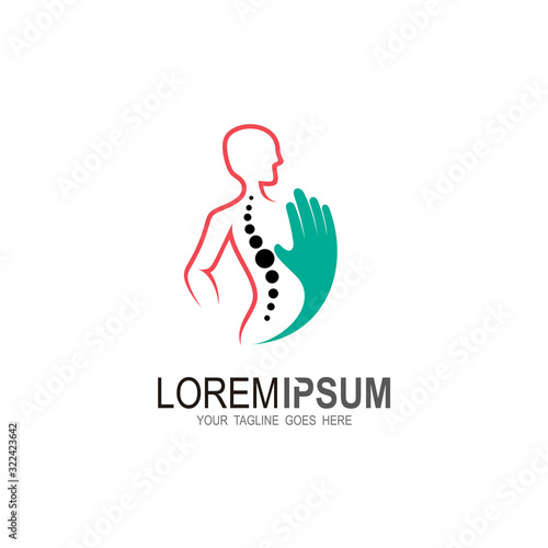 Spinal logo on humans, Medical logo template