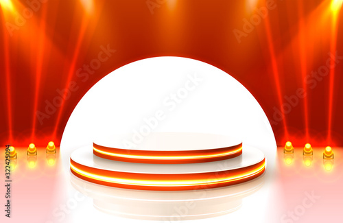 Stage podium with lighting, Stage Podium Scene with for Award Ceremony
