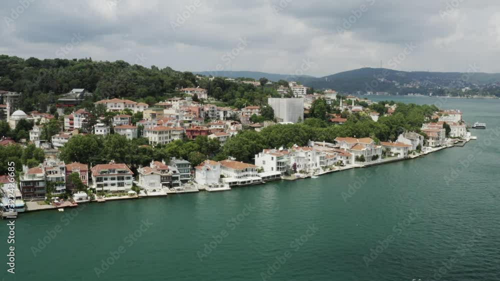 Istanbul Bosphorus and Waterside House Aerial View Istanbul Bosphorus and Waterside House Aerial View