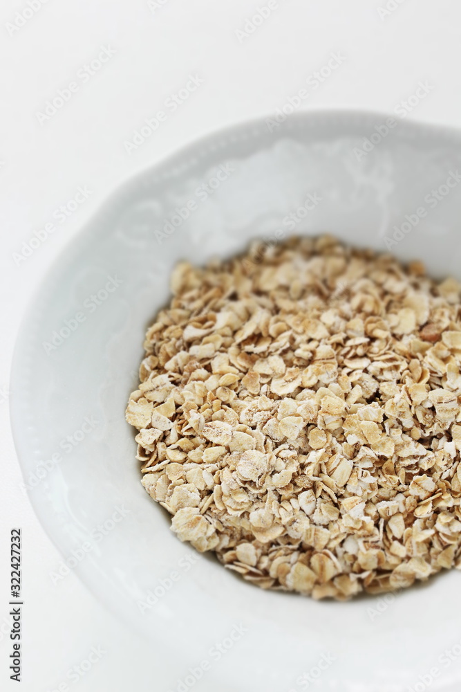 Healthy breakfast, oat celery grain in bowl Healthy breakfast, oat celery grain in bowl