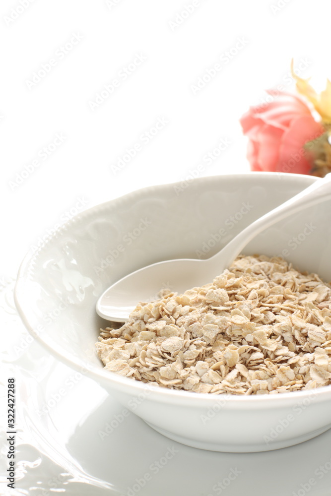 Healthy breakfast, oat celery grain in bowl Healthy breakfast, oat celery grain in bowl