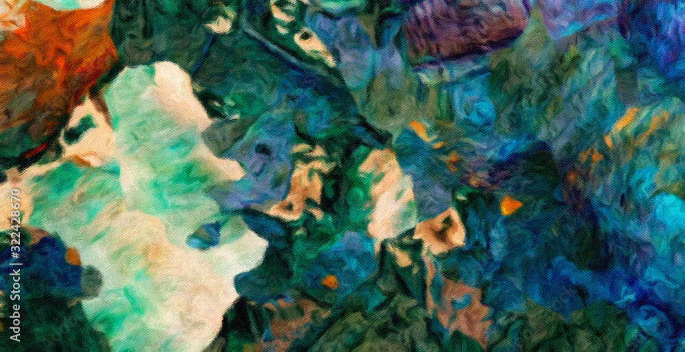 Naklejka premium Abstract texture background. Art wallpaper. Colorful digital painting design. Stock. Big size watercolor and oil mix pictorial art.
