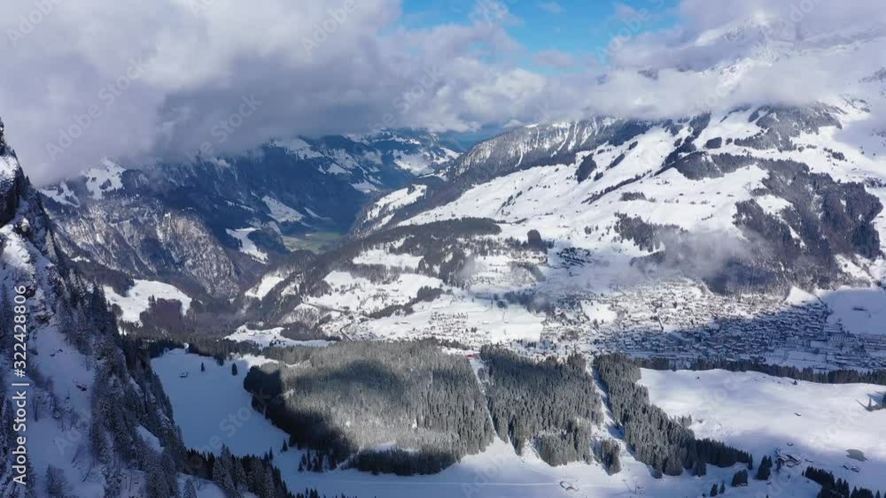 Wonderful snowy winter landscape in the Alps - aerial view - aerial photography Wonderful snowy winter landscape in the Alps - aerial view - aerial photography