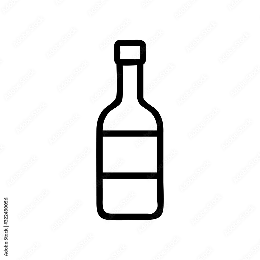 bottle wine icon vector. Thin line sign. Isolated contour symbol illustration bottle wine icon vector. Thin line sign. Isolated contour symbol illustration