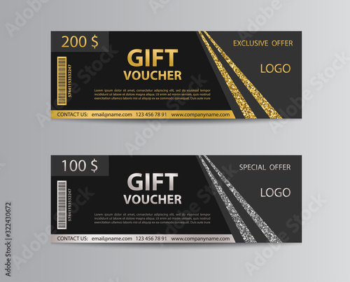 Black gift voucher template