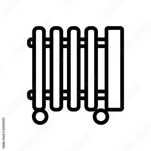 House heater icon vector. Thin line sign. Isolated contour symbol illustration