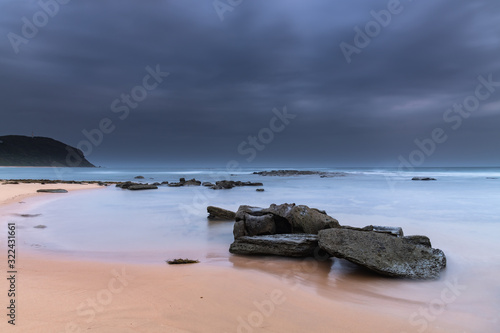 Overcast and Cloudy Morning Seascape