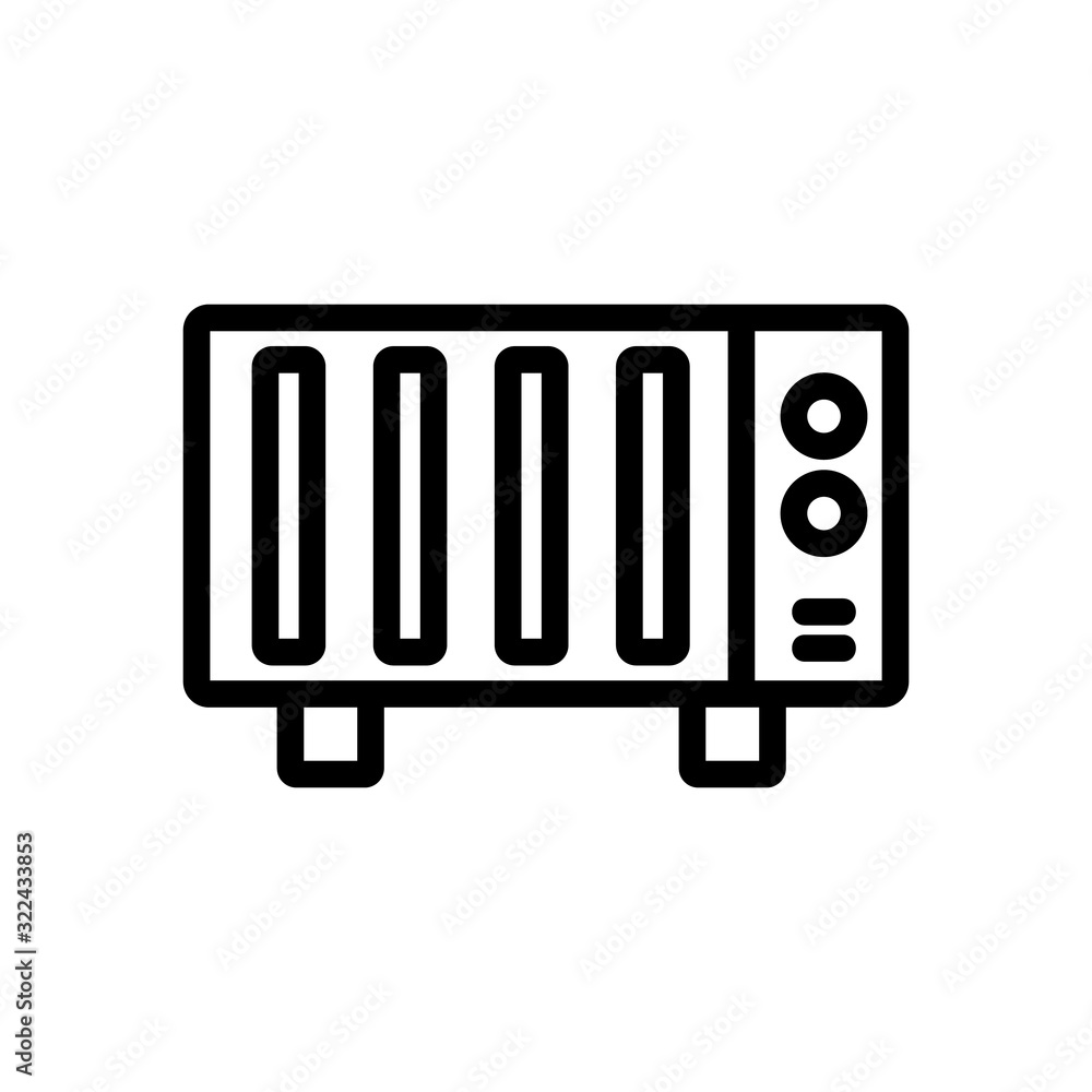 House heater icon vector. Thin line sign. Isolated contour symbol illustration House heater icon vector. Thin line sign. Isolated contour symbol illustration