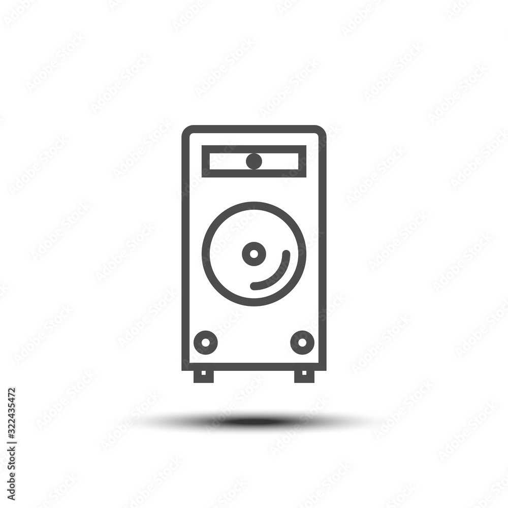 Speaker thin line icon on white background Speaker thin line icon on white background