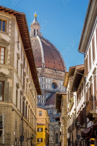 Florence Dome , Italy. Seen from a narrow street