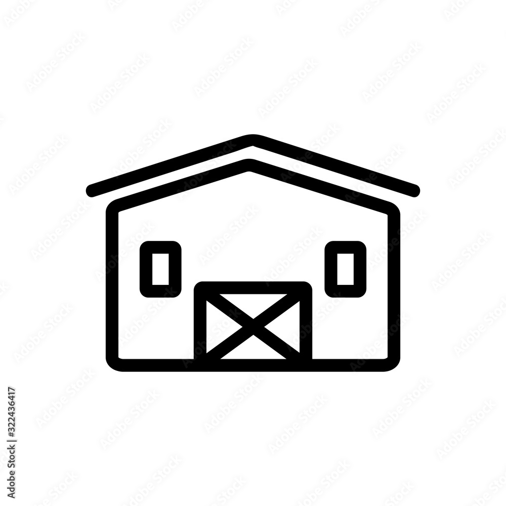 Farm house icon vector. Thin line sign. Isolated contour symbol illustration Farm house icon vector. Thin line sign. Isolated contour symbol illustration