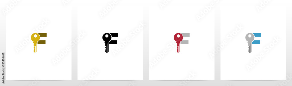 Key On Letter Logo Design F Key On Letter Logo Design F