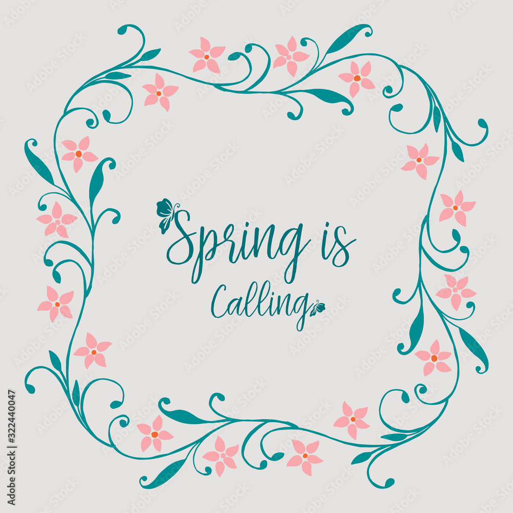 Unique pattern of leaf and floral frame, for cute spring calling greeting card design. Vector Unique pattern of leaf and floral frame, for cute spring calling greeting card design. Vector